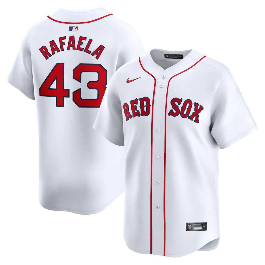 Men Boston Red Sox #43 Ceddanne Rafaela Nike White Home Limited Player MLB Jersey